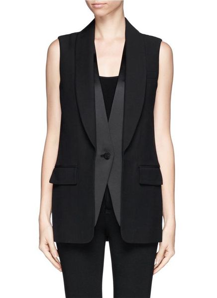 women's vests 2021 spr/sum arrival women elegant workwear vest one button sleeveless jacket, Black;white
women's vests 2021 spr/sum arrival women elegant workwear vest one button sleeveless jacket, Black;white