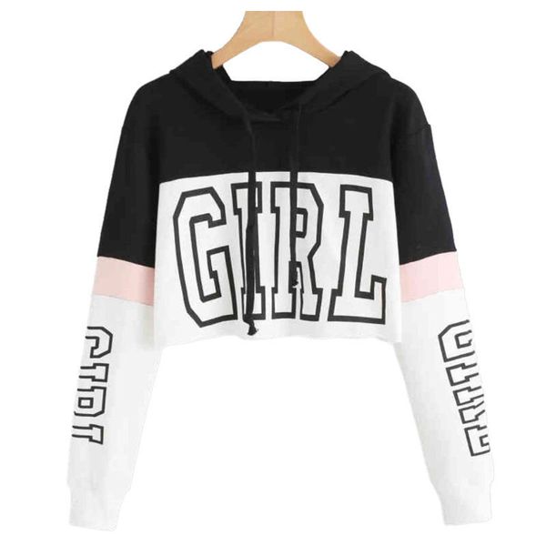 womens girl print long sleeve hooded pullover hoodies sweatshirt casual crop top, Black
womens girl print long sleeve hooded pullover hoodies sweatshirt casual crop top, Black