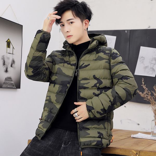 down men's 2020 winter new detachable hat jacket camouflage coat rib cotton padded, Black
down men's 2020 winter new detachable hat jacket camouflage coat rib cotton padded, Black