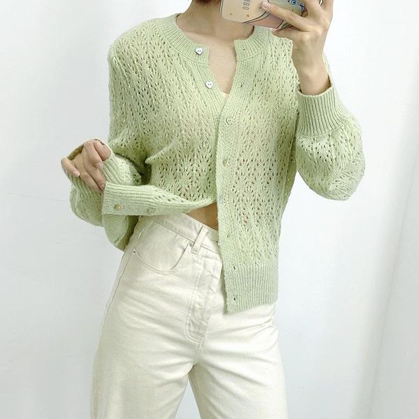 early autumn women sweater hollow out solid color o-neck long sleeve loose lady thin knitted cardigan coat single breasted1, White
early autumn women sweater hollow out solid color o-neck long sleeve loose lady thin knitted cardigan coat single breasted1, White