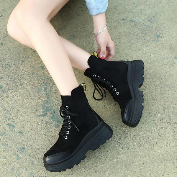 european style women's shoes 2020 new lace with thick korean version short boots women's fashion high help boots ladies, Black
european style women's shoes 2020 new lace with thick korean version short boots women's fashion high help boots ladies, Black