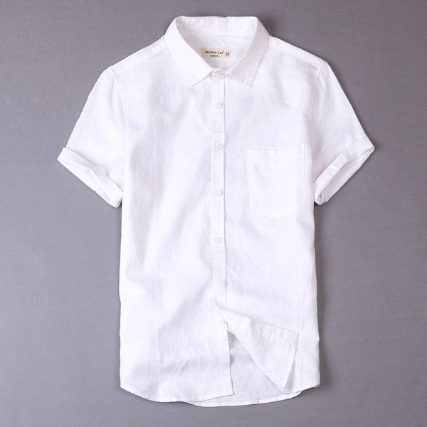 men's casual shirts summer business linen shirt men short sleeve comfortable slim mens cotton brand male camisa, White;black
men's casual shirts summer business linen shirt men short sleeve comfortable slim mens cotton brand male camisa, White;black