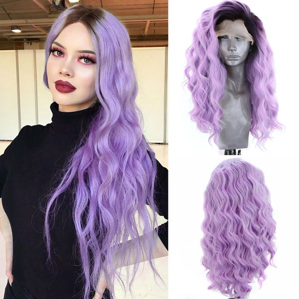 costume accessories long wavy wig ombre purple synthetic lace front wig with black roots natural hairline synthetic wigs for black women, Silver
costume accessories long wavy wig ombre purple synthetic lace front wig with black roots natural hairline synthetic wigs for black women, Silver