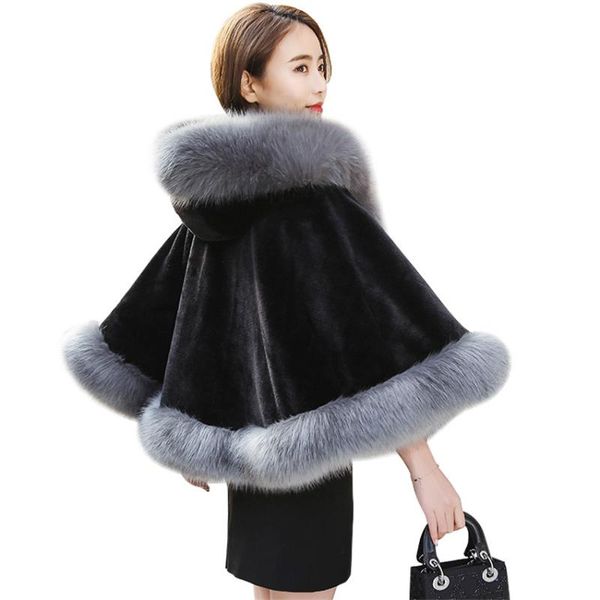 winter hooded jacket coat faux fur women shawl evening party dress wraps fur big shoulder capes slim lady fake cloak 539, Black
winter hooded jacket coat faux fur women shawl evening party dress wraps fur big shoulder capes slim lady fake cloak 539, Black