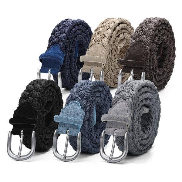 men suede leather knitted belt with wax rope braided strap antique silver buckle without holes cotton weave handwork belts beige t, Black;brown
men suede leather knitted belt with wax rope braided strap antique silver buckle without holes cotton weave handwork belts beige t, Black;brown