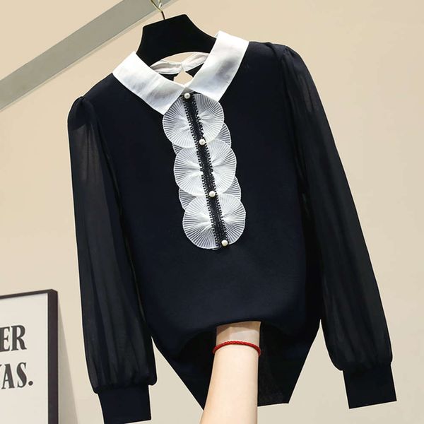 autumn personalized long sleeve leisure chiffon shirt women's new dign in 2020, White
autumn personalized long sleeve leisure chiffon shirt women's new dign in 2020, White