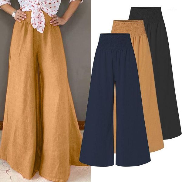 fashion women's wide leg pants 2020 zanzea vintage elastic waist pantalon pockets cotton pants loose trousers plus size bottoms1, Black;white
fashion women's wide leg pants 2020 zanzea vintage elastic waist pantalon pockets cotton pants loose trousers plus size bottoms1, Black;white