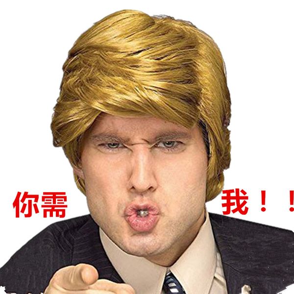 2020 yellow wig golden donald trump presidential wig men's short straight wig christmas annual meeting, Black
2020 yellow wig golden donald trump presidential wig men's short straight wig christmas annual meeting, Black