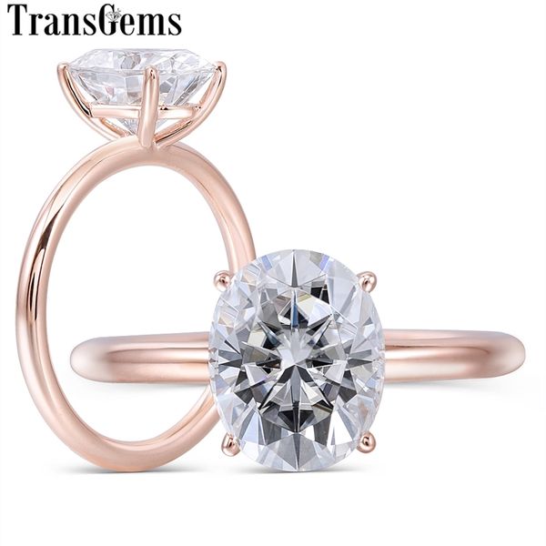 transgems solid 14k rose gold 3ct 8x10mm fg color oval cut moissanite engagement ring for women wedding jewelry y200620, Slivery;golden
transgems solid 14k rose gold 3ct 8x10mm fg color oval cut moissanite engagement ring for women wedding jewelry y200620, Slivery;golden
