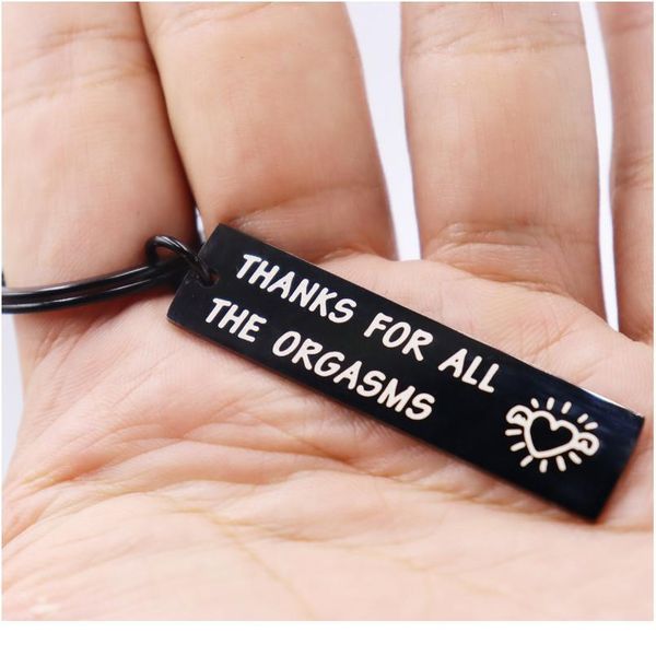 lovers keychain man creative key chain letter custom keyring engraved thank for all the orgasms stainless steel couple qyloth, Black 
lovers keychain man creative key chain letter custom keyring engraved thank for all the orgasms stainless steel couple qyloth, Black