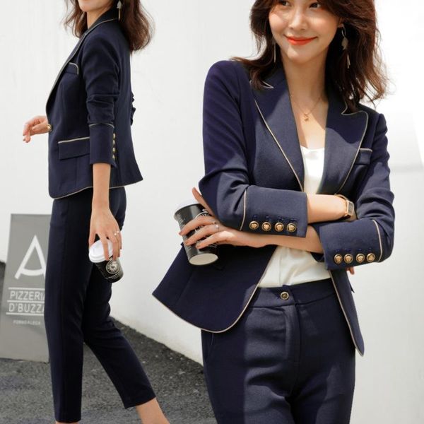 women's two piece pants workplace fashion temperament ms han edition college students tooling business attire suits overalls fall and w, White
women's two piece pants workplace fashion temperament ms han edition college students tooling business attire suits overalls fall and w, White
