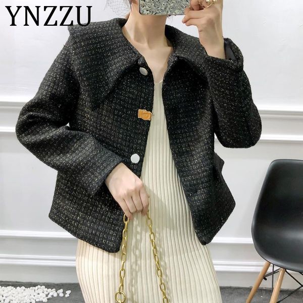 ynzzu 2020 autumn winter tweed jacket coat women vintage large turn down collar buttons loose female jacket outweara1320, Black;brown
ynzzu 2020 autumn winter tweed jacket coat women vintage large turn down collar buttons loose female jacket outweara1320, Black;brown