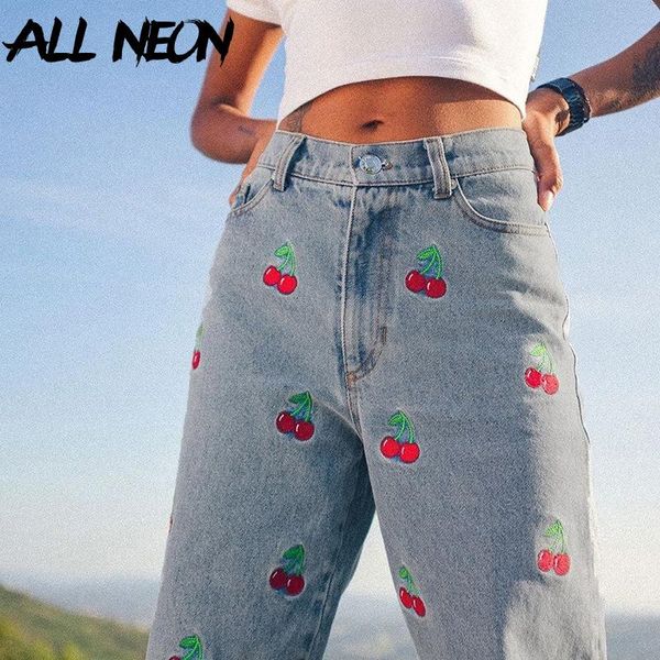 allneon e-girl kawaii cherry embroidery moms jeans y2k fashion high waist denim women's slim pants 90s streetwear sweet bottom, Blue
allneon e-girl kawaii cherry embroidery moms jeans y2k fashion high waist denim women's slim pants 90s streetwear sweet bottom, Blue
