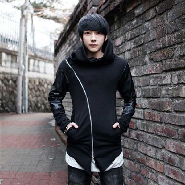 wholesale- new men spring sweatshirts zipper hoodies leather patchwork slim male coat men black hoodies cool street clothing
wholesale- new men spring sweatshirts zipper hoodies leather patchwork slim male coat men black hoodies cool street clothing