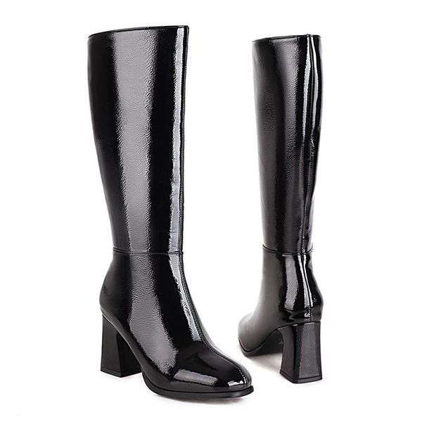 lucyever patent leather knee high boots women 2020 autumn winter side zipper thick high heels long boot candy color ladies shoes, Black
lucyever patent leather knee high boots women 2020 autumn winter side zipper thick high heels long boot candy color ladies shoes, Black