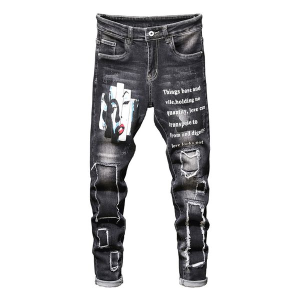 sokotoo men's monroe printed stretch jeans fashion letters painted holes ripped patchwork straight denim pants, Blue
sokotoo men's monroe printed stretch jeans fashion letters painted holes ripped patchwork straight denim pants, Blue