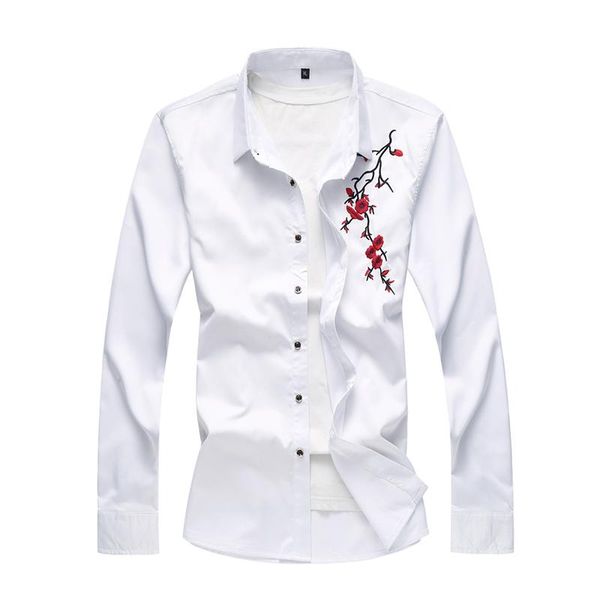 men's casual shirts 2021 fashion white dress clothing men shirt slim fit embroidered floral long sleeve 4xl 5xl 6xl 7xl, White;black
men's casual shirts 2021 fashion white dress clothing men shirt slim fit embroidered floral long sleeve 4xl 5xl 6xl 7xl, White;black