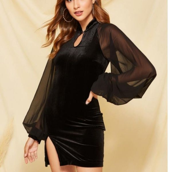 autumn and winter new large women's veet slim cheongsam drs chiffon long sleev, Black;gray
autumn and winter new large women's veet slim cheongsam drs chiffon long sleev, Black;gray