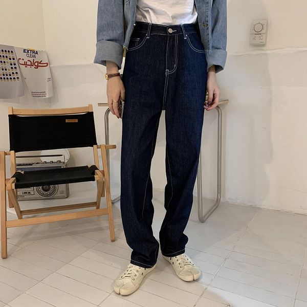high waist straight tube dark blue mopping jeans women's autumn 2020 korean version of high showing thin casual wide leg pants
high waist straight tube dark blue mopping jeans women's autumn 2020 korean version of high showing thin casual wide leg pants