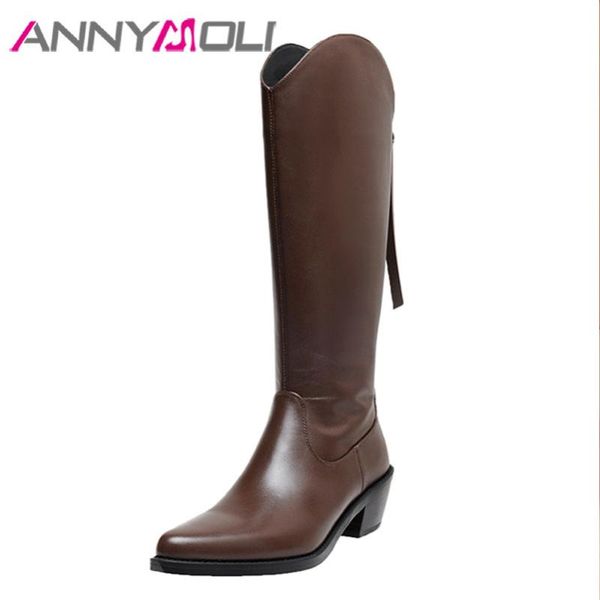 boots annymoli genuine leather high heel lady long women western shoes pointed toe block heels zip knee black
boots annymoli genuine leather high heel lady long women western shoes pointed toe block heels zip knee black