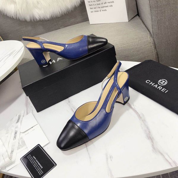 new style french high-heeled shoes in summer 2020 thick heel square head color matching high heel back empty women's sandals, Black
new style french high-heeled shoes in summer 2020 thick heel square head color matching high heel back empty women's sandals, Black