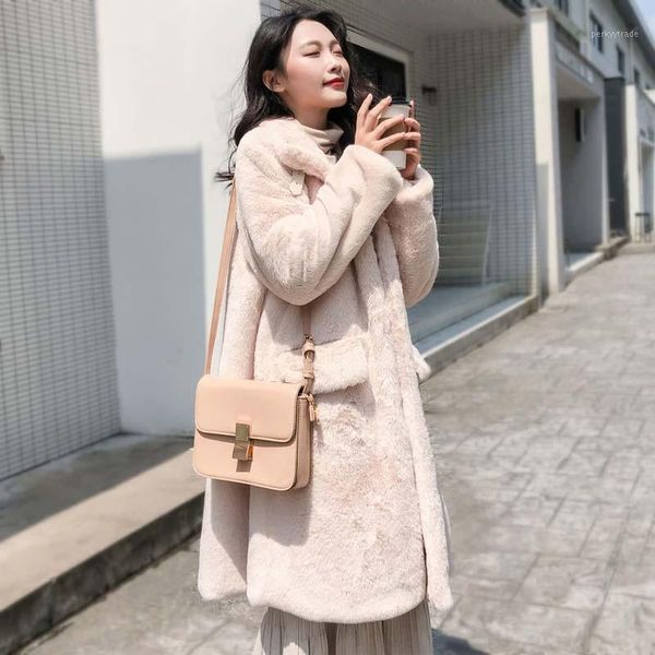 women's fur & faux women 2021 winter fashion imitation coat lady long thick warm outerwear female loose plus size teddy jacket c691, Black
women's fur & faux women 2021 winter fashion imitation coat lady long thick warm outerwear female loose plus size teddy jacket c691, Black