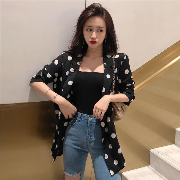 women's suits & blazers 2021 spring casual women loose single breasted polka dot blazer jacket outwear coat suit girls femme, White;black
women's suits & blazers 2021 spring casual women loose single breasted polka dot blazer jacket outwear coat suit girls femme, White;black