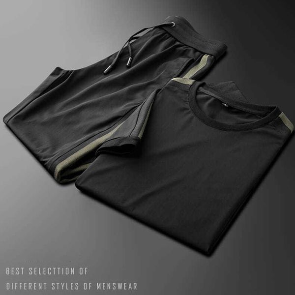 gym clothing light luxury ribbon ice silk suit men's short-sleeved trousers summer slim thin silky fashion leisure sports two-piece, White;black
gym clothing light luxury ribbon ice silk suit men's short-sleeved trousers summer slim thin silky fashion leisure sports two-piece, White;black