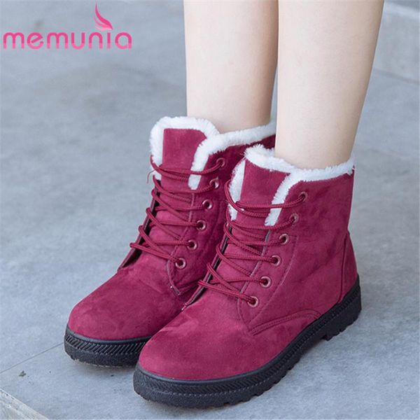 memunia 2020 new classic snow boots women solid color lace up platform winter boots thick fur ladies ankle female shoes, Black
memunia 2020 new classic snow boots women solid color lace up platform winter boots thick fur ladies ankle female shoes, Black