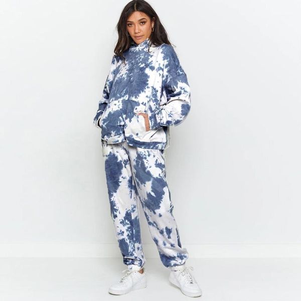 new fall winter two pieces women tracksuits blue tie dyeing sports suits long sleeve hoodies with pocket joggers sweatpants set1, Gray
new fall winter two pieces women tracksuits blue tie dyeing sports suits long sleeve hoodies with pocket joggers sweatpants set1, Gray