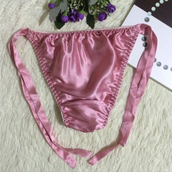female mulberry silk panties thong underwear side tie women's panties low waist lingerie intimates thongs, Black;pink
female mulberry silk panties thong underwear side tie women's panties low waist lingerie intimates thongs, Black;pink