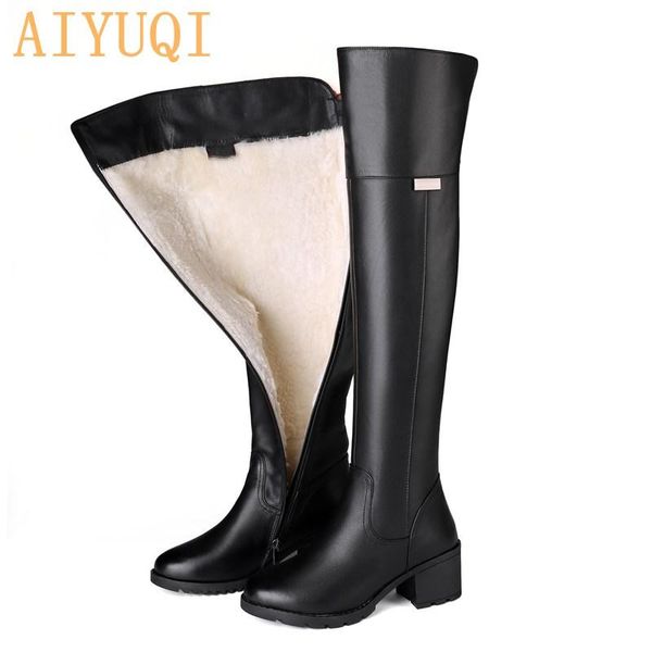 aiyuqi winter thigh high boots women 2020 new genuine leather thick sole motorcycle boots warm wool over the knee women, Black
aiyuqi winter thigh high boots women 2020 new genuine leather thick sole motorcycle boots warm wool over the knee women, Black