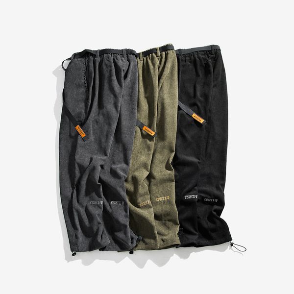 hcxy fallbelt for en's men jogger pants man loose straight male corduroy trousers plus size elastic waist, Black
hcxy fallbelt for en's men jogger pants man loose straight male corduroy trousers plus size elastic waist, Black