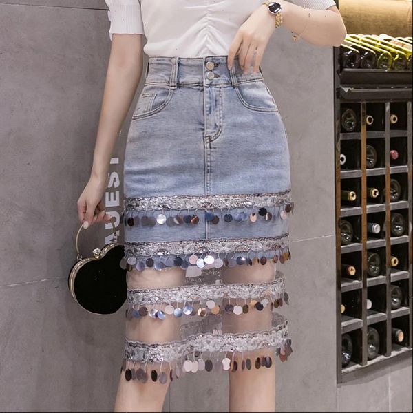 summer korean women denim mini skirts high waist package hip jeans fashion sequins patchwork mesh skirt jupe 2021 b05602, Black
summer korean women denim mini skirts high waist package hip jeans fashion sequins patchwork mesh skirt jupe 2021 b05602, Black