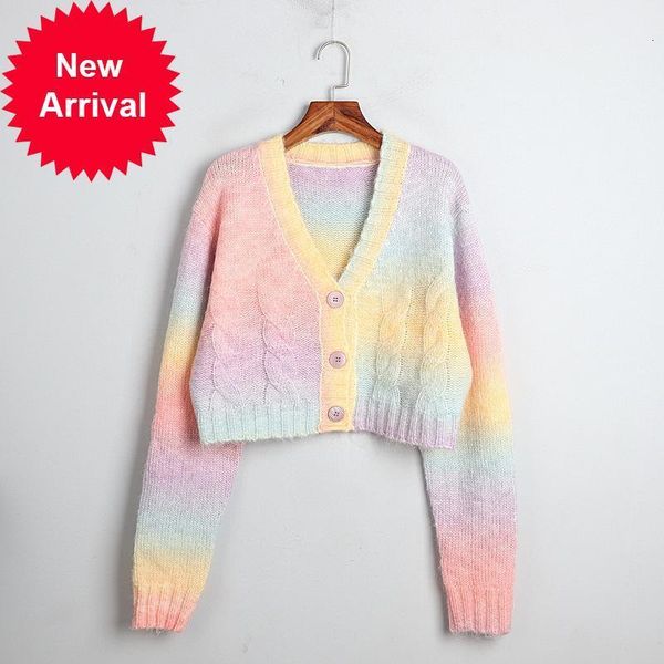 new autumn 2021 luck rainbow mesh gradient cardigan button up pretty mohair nightgown cut female knitting streetwear s929, White;black
new autumn 2021 luck rainbow mesh gradient cardigan button up pretty mohair nightgown cut female knitting streetwear s929, White;black