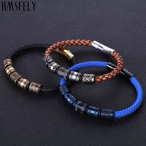 hmsfely men's fashion leather bracelet blue gold beads bracelets jewelry for men gift fit 17-21cm wrist length dropping shipping y20100, Golden;silver
hmsfely men's fashion leather bracelet blue gold beads bracelets jewelry for men gift fit 17-21cm wrist length dropping shipping y20100, Golden;silver