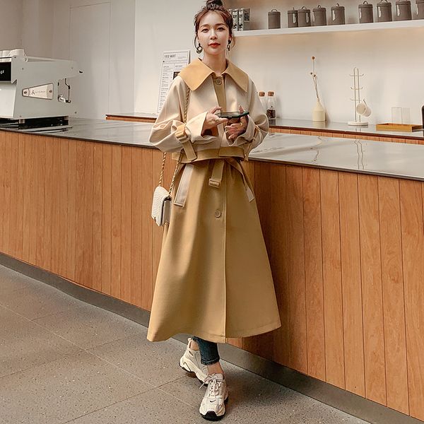 2021 new female trench coat long match of two parts spring only korean breasted loose fashion windbreaker ck8 tptw, Black;brown
2021 new female trench coat long match of two parts spring only korean breasted loose fashion windbreaker ck8 tptw, Black;brown
