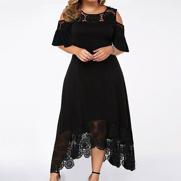 women's plus size a line dress solid color round neck half sleeve spring summer casual maxi long dress daily vacation dress s3ox#, Black
women's plus size a line dress solid color round neck half sleeve spring summer casual maxi long dress daily vacation dress s3ox#, Black