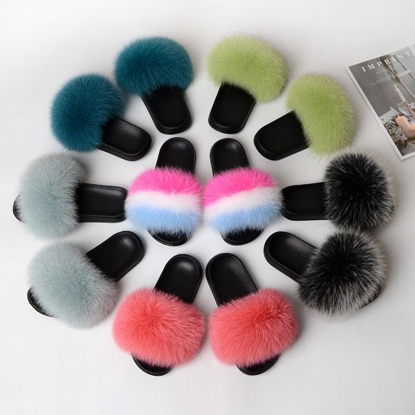 summer women shoes real fox fur slipper girl luxury indoor slides flats furry flip flops shoes wholesale plush shoes drop shipp y200706, Black
summer women shoes real fox fur slipper girl luxury indoor slides flats furry flip flops shoes wholesale plush shoes drop shipp y200706, Black