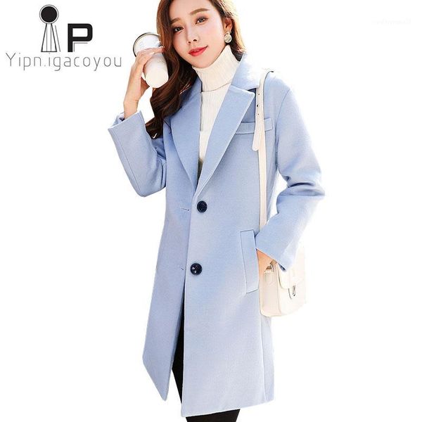 women's wool & blends blue jacket women long coat autumn woolen plus size fashion winter single breasted overcoat female1, Black
women's wool & blends blue jacket women long coat autumn woolen plus size fashion winter single breasted overcoat female1, Black