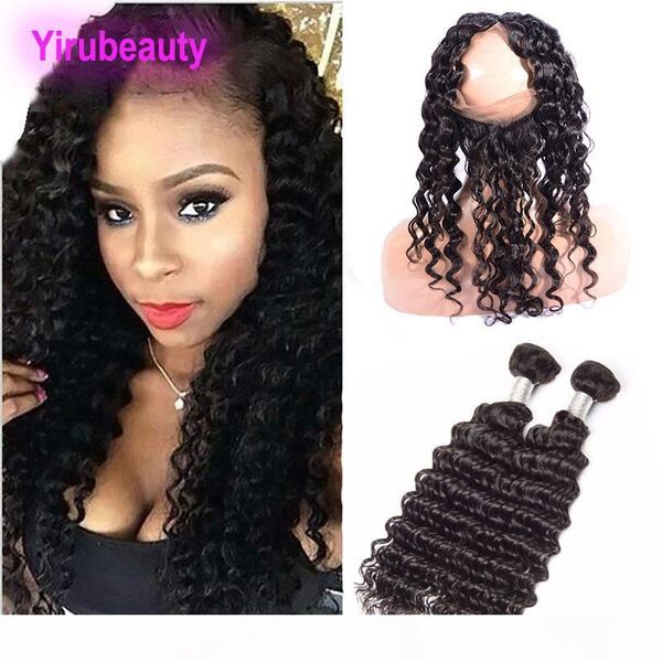 raw virgin indian hair deep wave 2 bundles wiith 360 lace frontal natural color indian human hair wefts with closure frontal from yiruhair, Black;brown
raw virgin indian hair deep wave 2 bundles wiith 360 lace frontal natural color indian human hair wefts with closure frontal from yiruhair, Black;brown