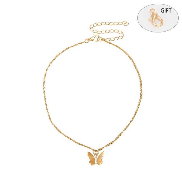 spaloria cute single butterfly pendant necklace for women gold chain statement female choker shining jewelry, Silver
spaloria cute single butterfly pendant necklace for women gold chain statement female choker shining jewelry, Silver