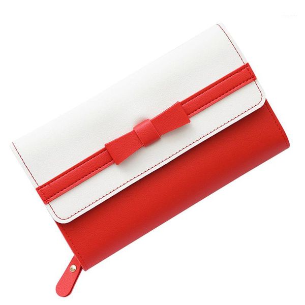 wallets fresh women bowknot pu leather wallet zipper long phone purse large capacity card holder with id window brief female clutch bag1, Red;black
wallets fresh women bowknot pu leather wallet zipper long phone purse large capacity card holder with id window brief female clutch bag1, Red;black