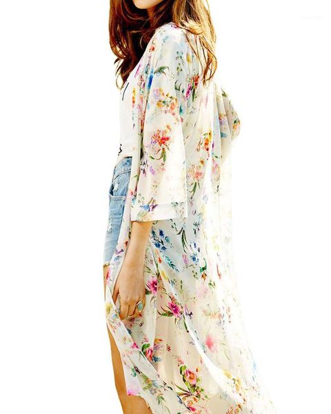 women boho chiffon kimono cardigan cape bikini cover up floral long beach robe plage 5xl blouse black/beige saida de praia1, White
women boho chiffon kimono cardigan cape bikini cover up floral long beach robe plage 5xl blouse black/beige saida de praia1, White