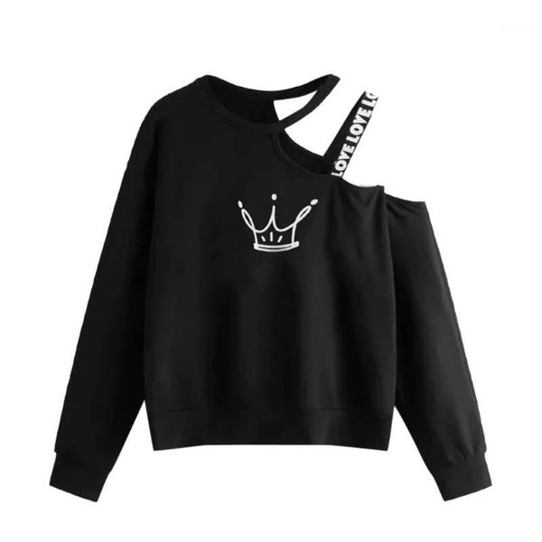 short slash neck blouse for women crown print shirt lady long sleeve blouse hollow collar street shirt#1014x201, White
short slash neck blouse for women crown print shirt lady long sleeve blouse hollow collar street shirt#1014x201, White