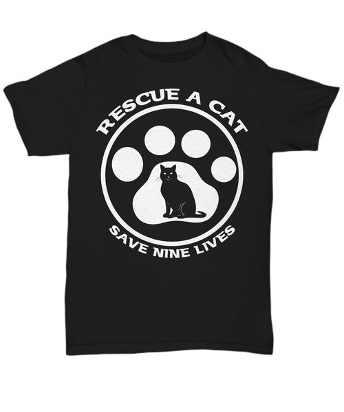 rescue a cat save nine lives cat rescue t shirt tee summer tee shirt summer tee shirt sport hooded sweatshirt hoodie