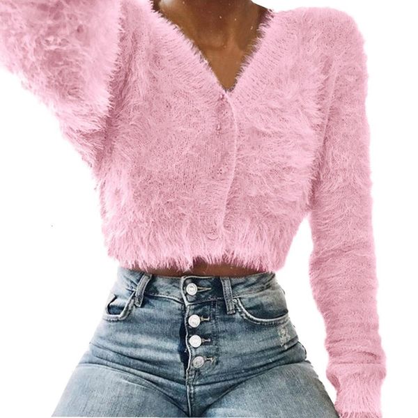 furry pink sweater women short sleeve fashion v neck long sleeve casual button crop kardigan 2021 autumn winter popular womens cardigan, White;black
furry pink sweater women short sleeve fashion v neck long sleeve casual button crop kardigan 2021 autumn winter popular womens cardigan, White;black