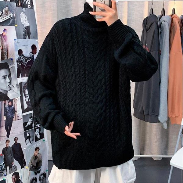 men's sweaters 2021 men solid turtleneck winter loose sweater autumn mens korean fashion harajuku knitted sweatercoat casual vintage pu, White;black
men's sweaters 2021 men solid turtleneck winter loose sweater autumn mens korean fashion harajuku knitted sweatercoat casual vintage pu, White;black