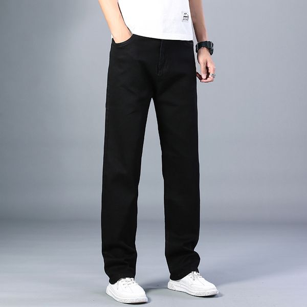 men's straight jeans men loose straight trend stretch high waist denim pants black spring and autumn models, Blue
men's straight jeans men loose straight trend stretch high waist denim pants black spring and autumn models, Blue