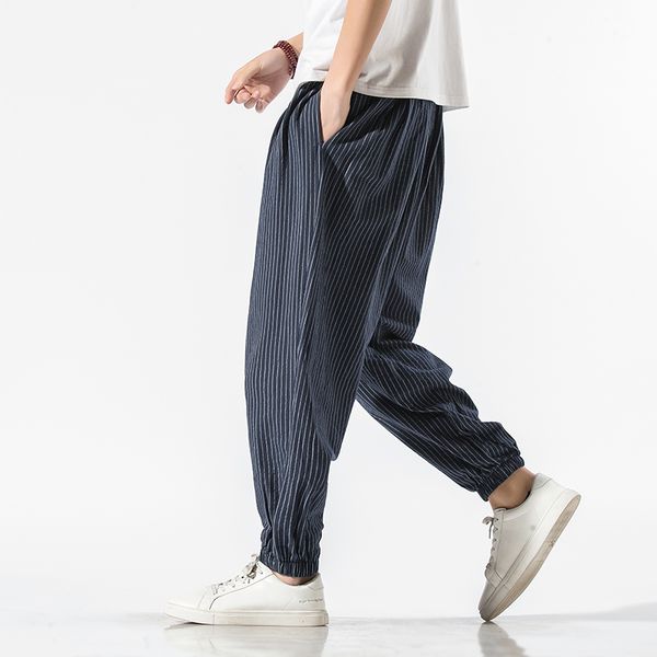 streetwear men loose harem 2020 autumn chinese style striped mens cotton linen male large size korean pants trousers
streetwear men loose harem 2020 autumn chinese style striped mens cotton linen male large size korean pants trousers